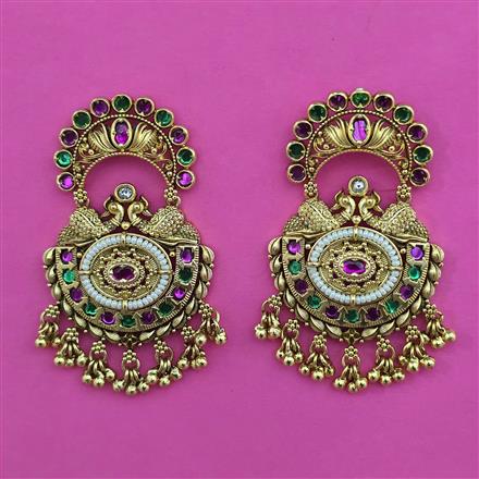Antique Birds Earring with Matte Gold Plating