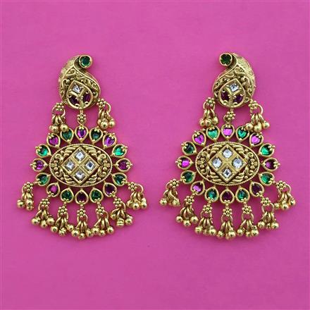 Antique Classic Earring with Matte Gold Plating