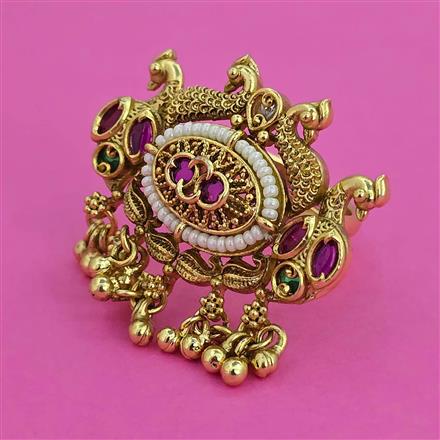 Antique Birds Ring with Matte Gold Plating