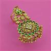 Antique Adjustable Ring with Matte Gold Plating