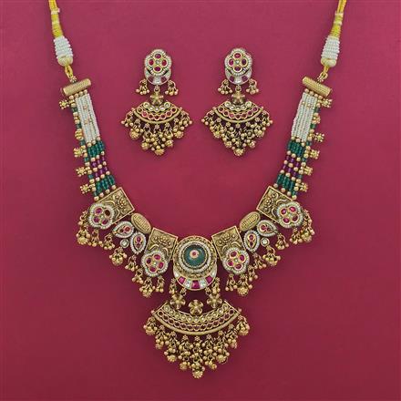 Antique Heritage Necklace with Matte Gold Plating