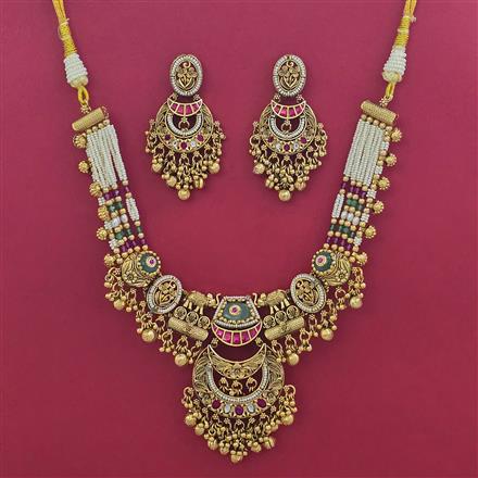 Antique Heritage Necklace with Matte Gold Plating