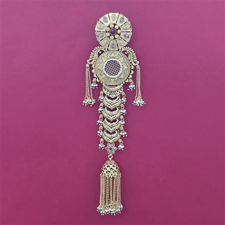Antique Pearl Hair Brooch with Gold Plating
