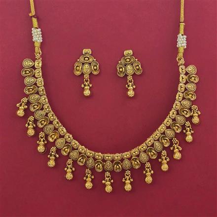 Antique Plain Gold Necklace with Gold Plating