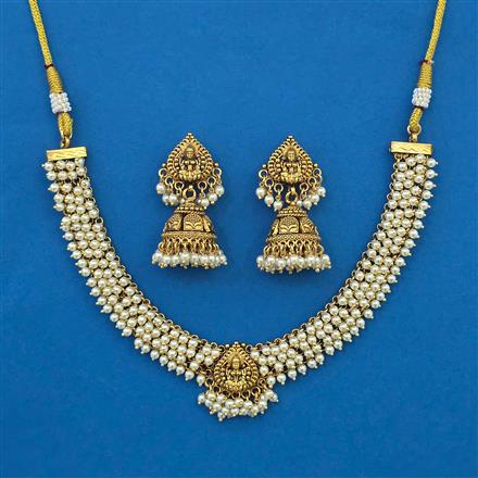 Antique Temple Necklace with Matte Gold Plating
