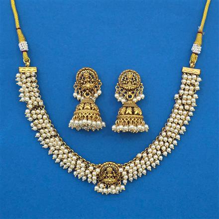 Antique Temple Necklace with Matte Gold Plating