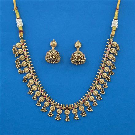 Antique Temple Necklace with Matte Gold Plating