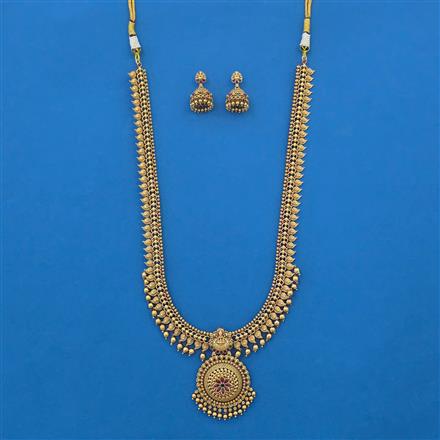 Antique Temple Necklace with Matte Gold Plating