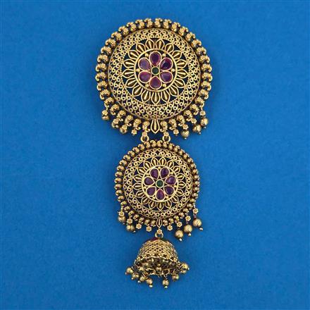 Antique Classic Hair Brooch with Matte Gold Plating