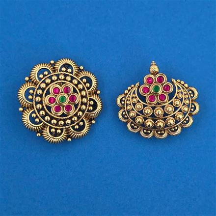 Antique Classic Hair Brooch with Matte Gold Plating