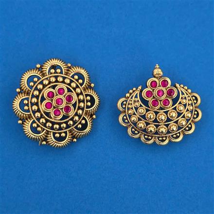 Antique Classic Hair Brooch with Matte Gold Plating
