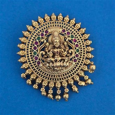 Antique Temple Hair Brooch with Matte Gold Plating