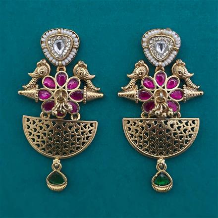 Antique Birds Earring with Matte Gold Plating