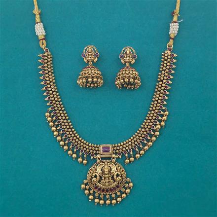 Antique Temple Necklace with Matte Gold Plating