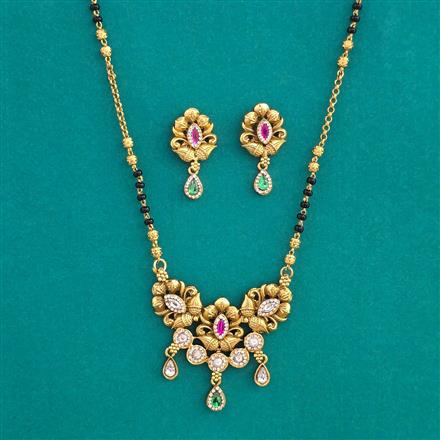 Antique Classic Mangalsutra with Matte Gold Plating
