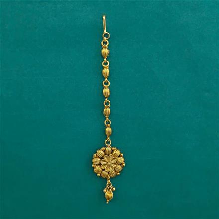 Antique Plain Gold Tikka with Matte Gold Plating