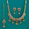 Antique Pearl Necklace with Matte Gold Plating
