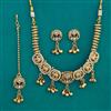 Antique Pearl Necklace with Matte Gold Plating