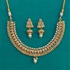 Antique Pearl Necklace with Matte Gold Plating