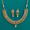 Antique Pearl Necklace with Matte Gold Plating