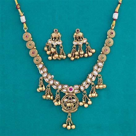 Antique Classic Necklace with Matte Gold Plating