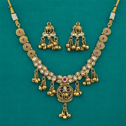 Antique Classic Necklace with Matte Gold Plating