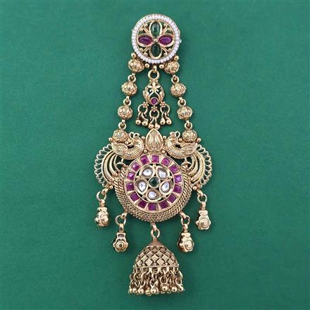 Antique Birds Hair Brooch with Matte Gold Plating