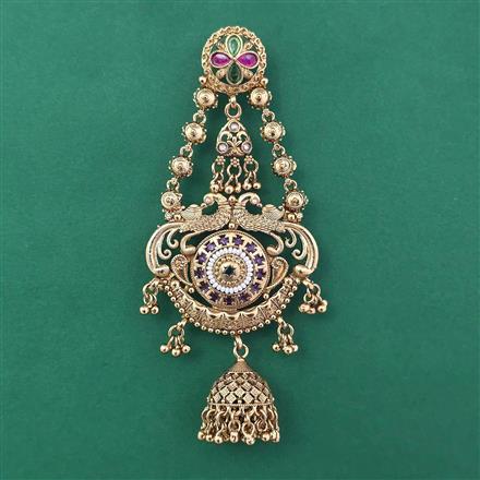 Antique Birds Hair Brooch with Matte Gold Plating
