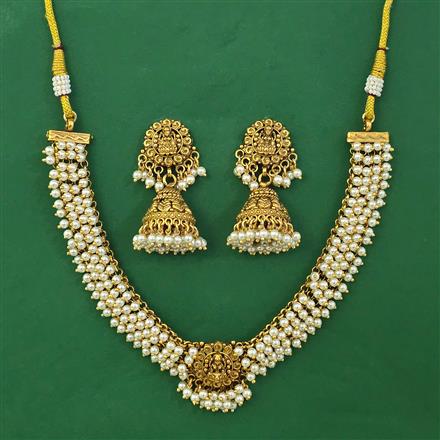 Antique Temple Necklace with Matte Gold Plating