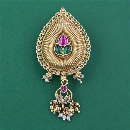 Antique Pearl Brooch with Matte Gold Plating