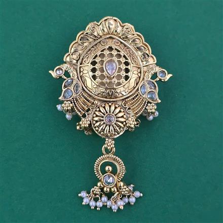 Antique Pearl Brooch with Matte Gold Plating