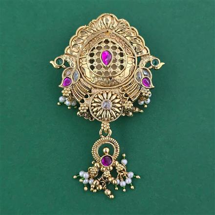 Antique Pearl Brooch with Matte Gold Plating