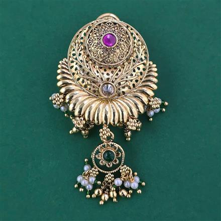 Antique Pearl Brooch with Matte Gold Plating