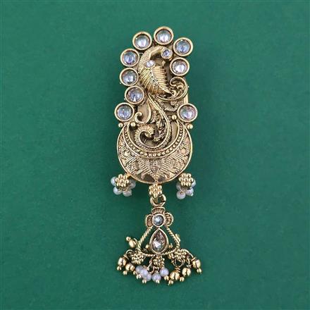 Antique Pearl Brooch with Matte Gold Plating