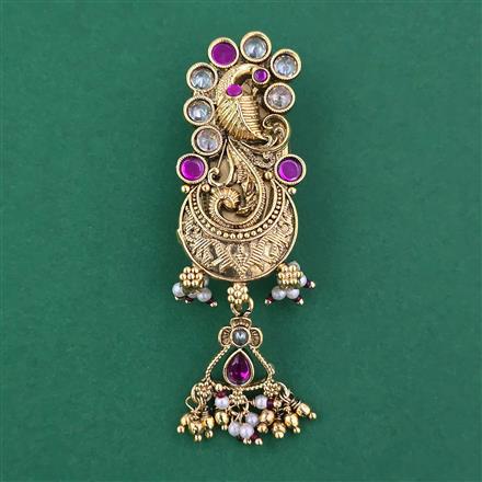 Antique Pearl Brooch with Matte Gold Plating