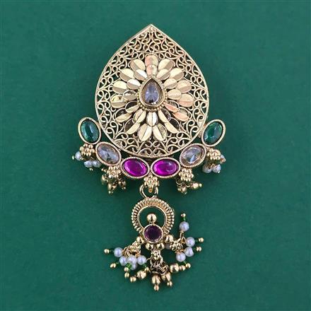Antique Pearl Brooch with Matte Gold Plating