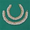 Antique Pearl Payal with Matte Gold Plating