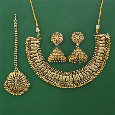 Antique Plain Gold Necklace with Gold Plating