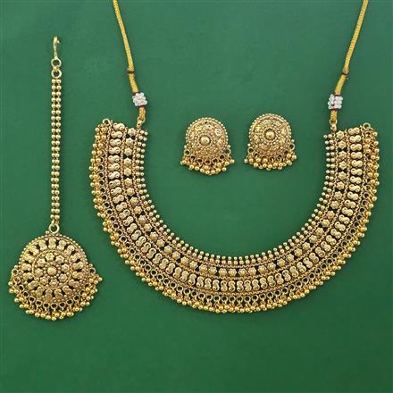 Antique Plain Gold Necklace with Gold Plating