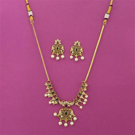 Antique Pearl Necklace with Gold Plating