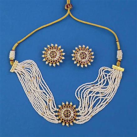 Antique Choker Necklace with Gold Plating