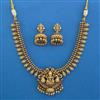 Antique Temple Necklace with Matte Gold Plating