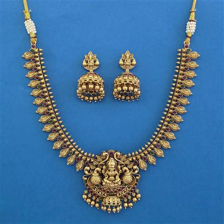Antique Temple Necklace with Matte Gold Plating