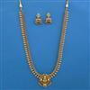 Antique Long Necklace with Matte Gold Plating