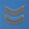 Antique Pearl Ear Chain with Matte Gold Plating