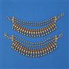 Antique Pearl Ear Chain with Matte Gold Plating