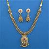 Antique Pearl Necklace with Matte Gold Plating