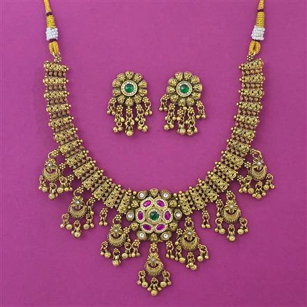 Antique Classic Necklace with Matte Gold Plating