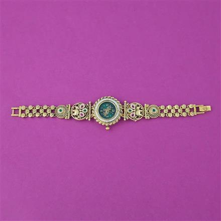 Antique Pearl Watch with Matte Gold Plating