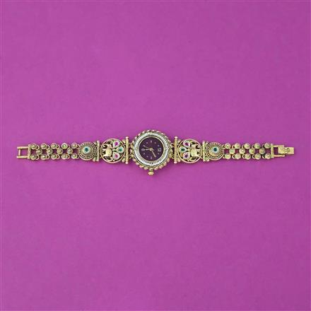 Antique Pearl Watch with Matte Gold Plating